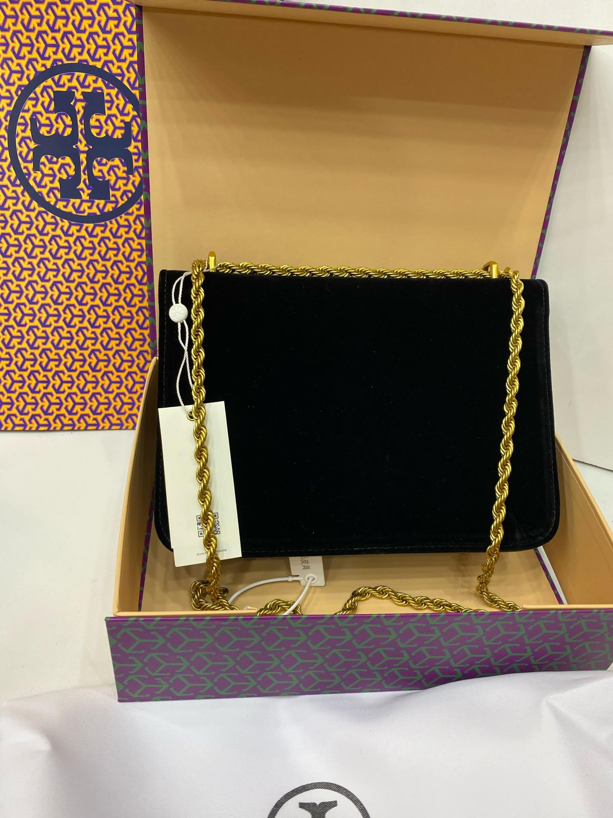 Tas Tb Eleanor Velvet Shoulder Bags