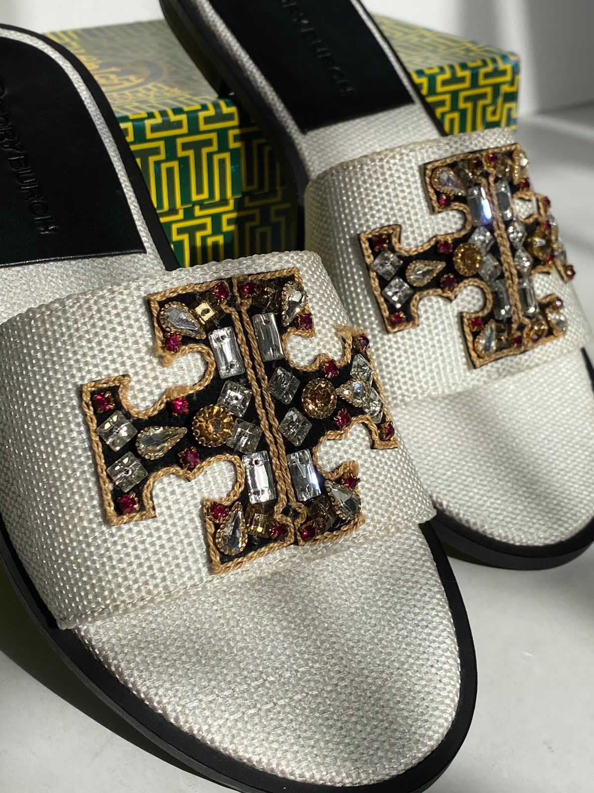 Tory Burch Embroided Sandals
