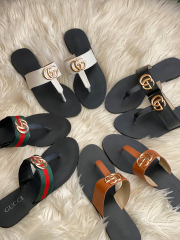 Gucci Signature Leather Sandals