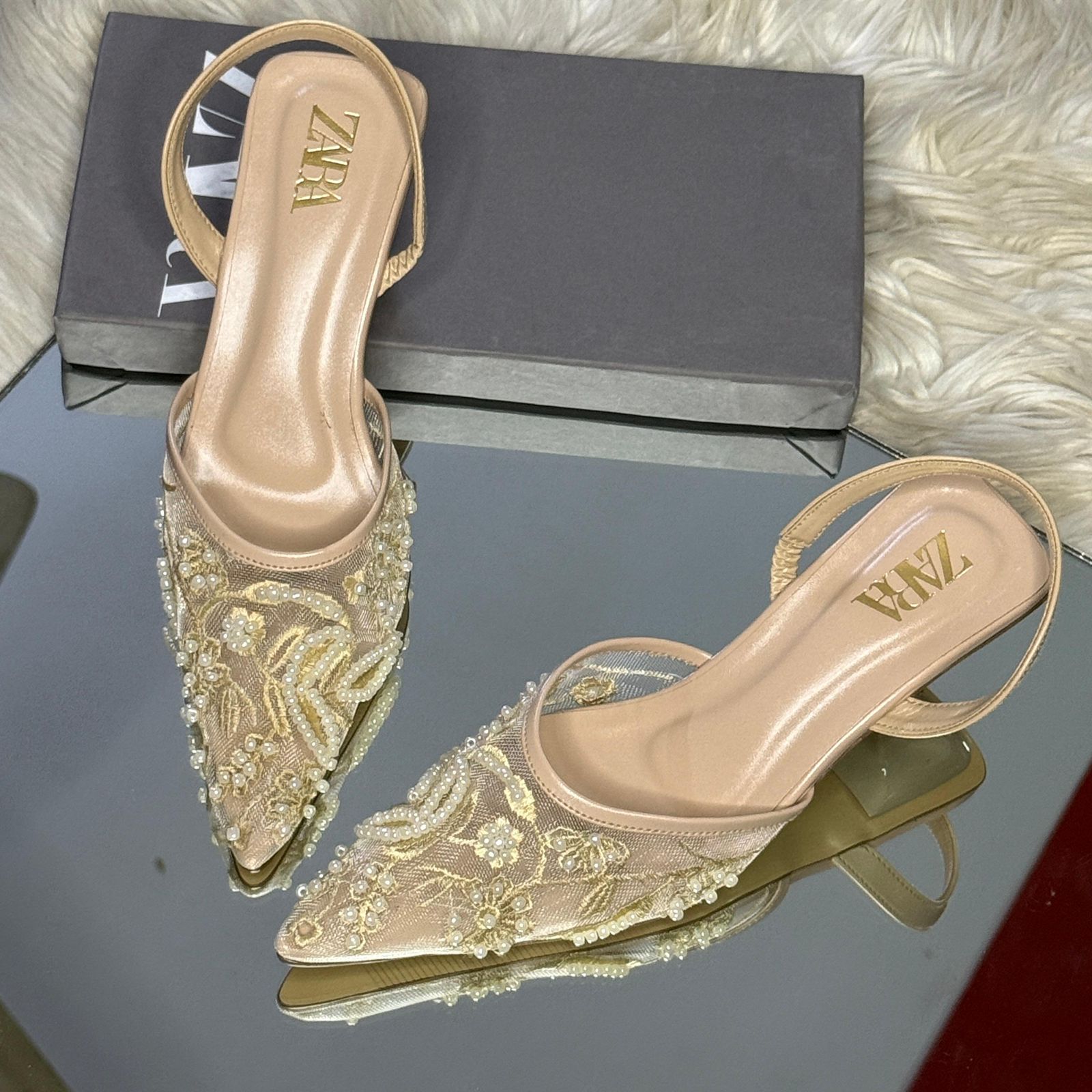 Zara Embroidered Heels