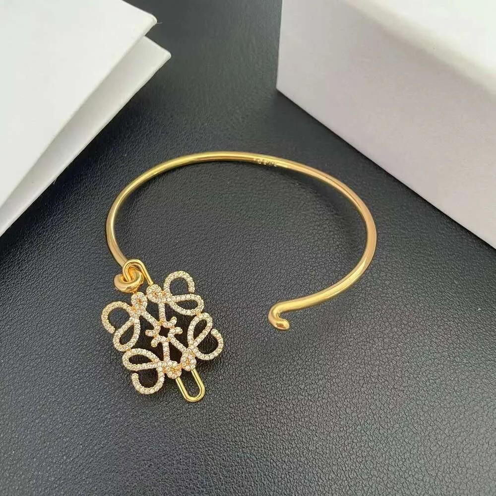 Loewe Pave Anagram Open Bracelet