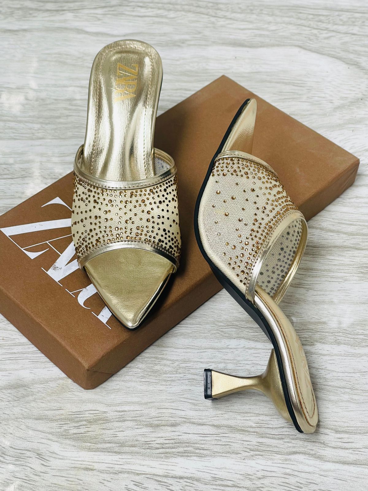 Zara Stone Net Heels