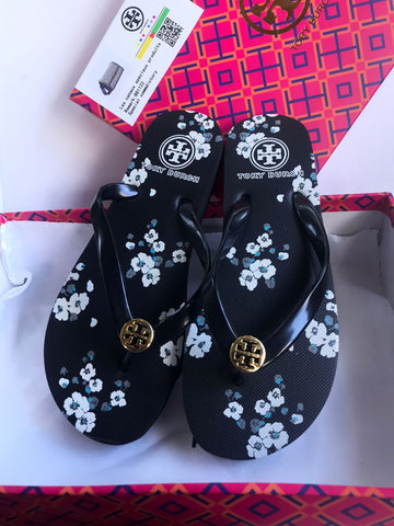 Tory Floral flip Flops
