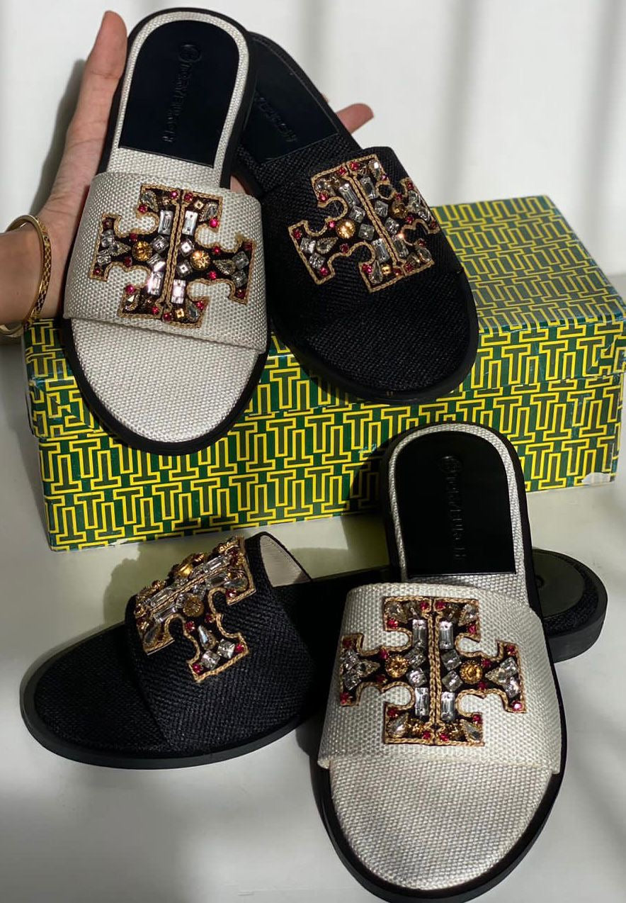 Tory Burch Embroided Sandals