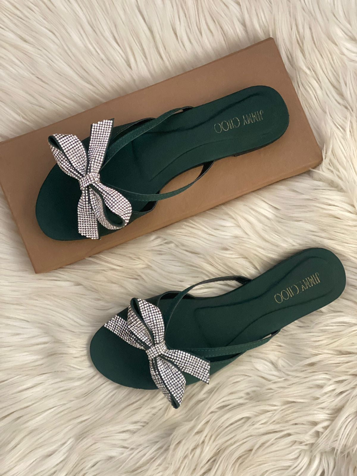 Jimmy Choo Bow Satin Sandals