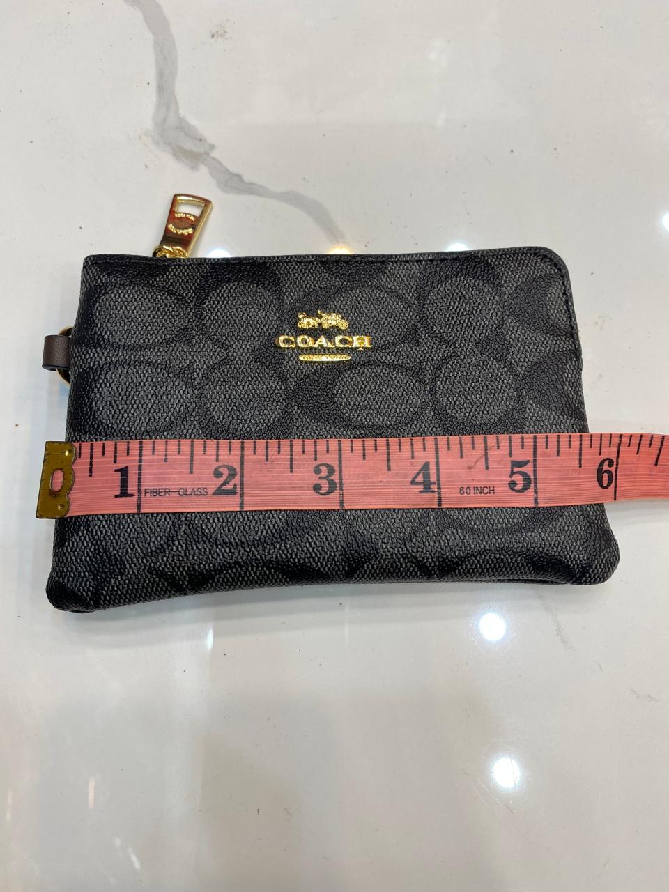 Coach Signature Canvas Corner Zip Wristlet