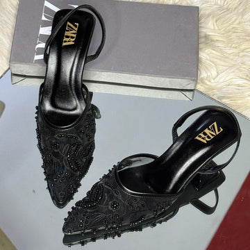 Zara Embroidered Heels