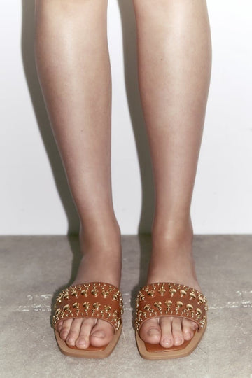 Zara Stud Signature Sandals