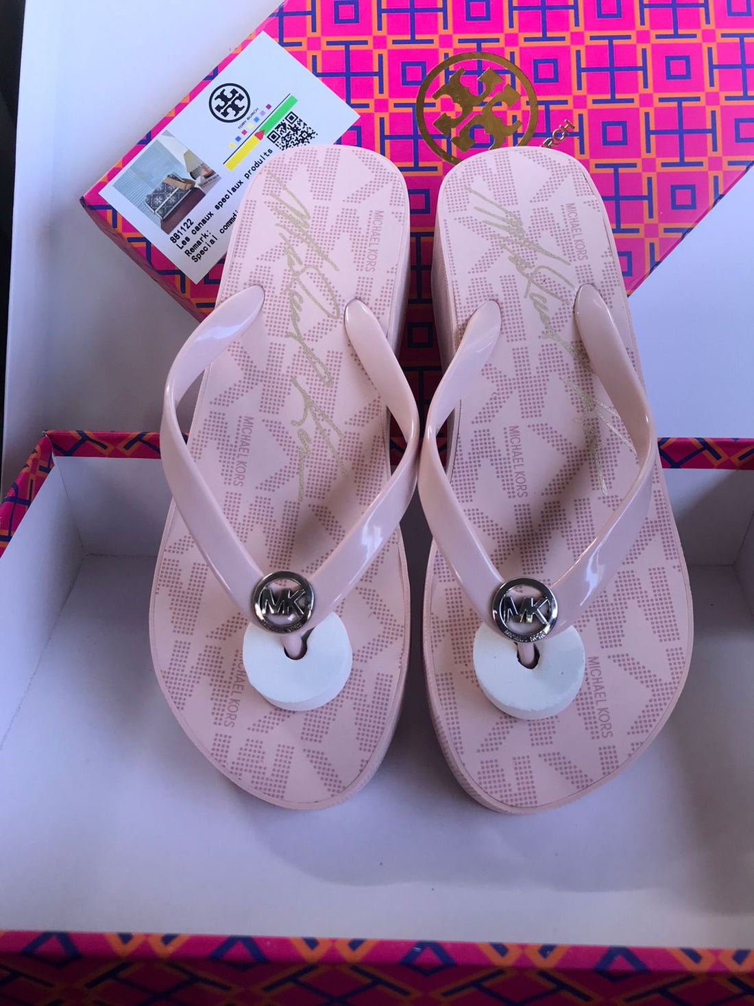 Michael Kors Pink Wedgy Flips