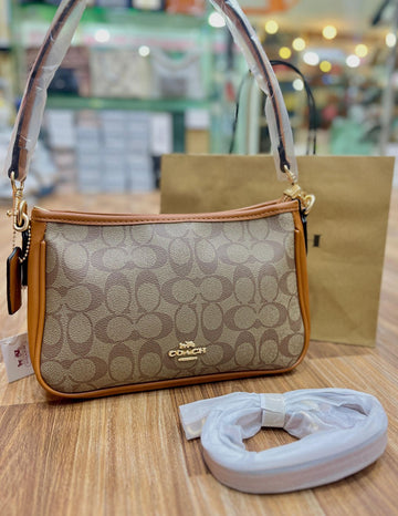Coach Coated Leather Accents Hobo Bags