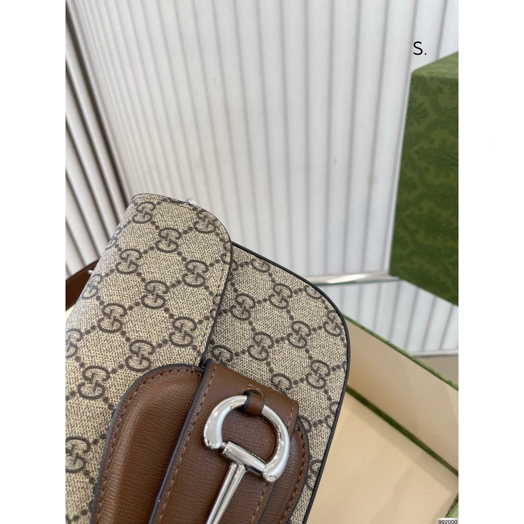 Gucci Horsebit 1955 Monogrammed Small Shoulder Bag