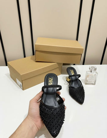 Zara Pearl Signature Kitten Heels