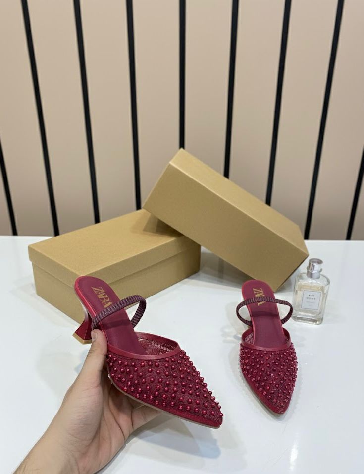 Zara Pearl Signature Kitten Heels