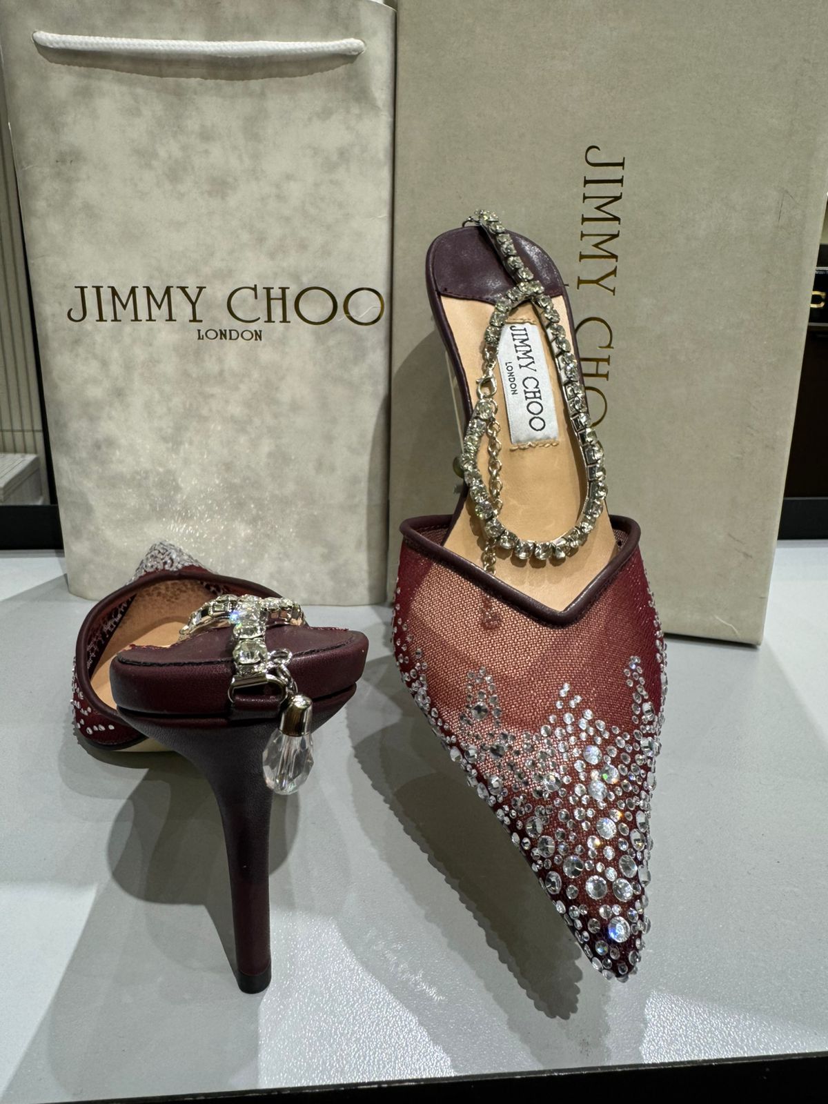 Jimmy Choo Aurelie 85 Pearl-Embellished Heel Pumps