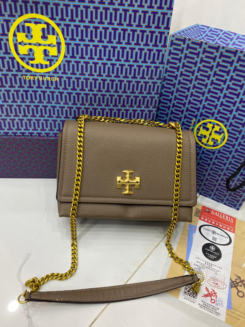 Tory Burch Caviar Leather Chain Bag
