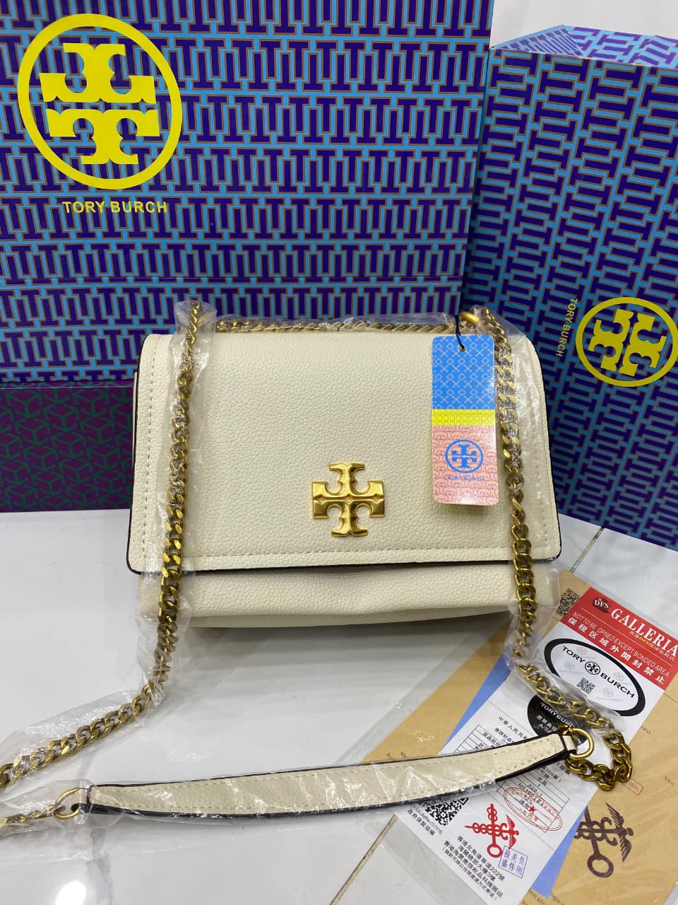Tory Burch Caviar Leather Chain Bag