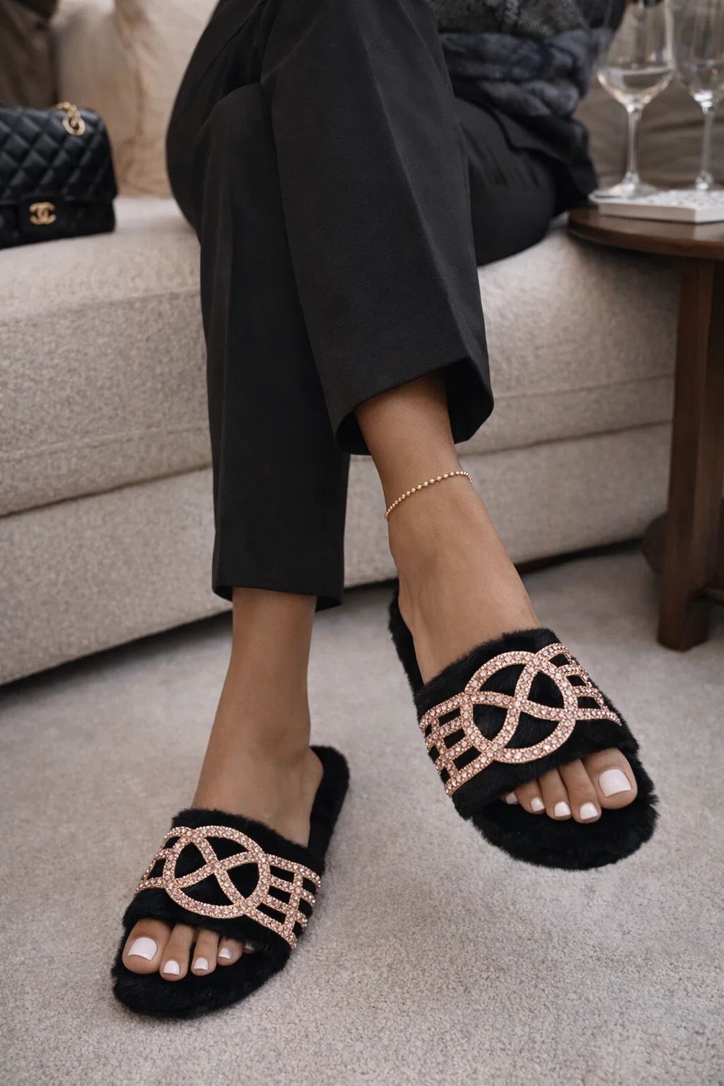Aquazurra Fur Slides