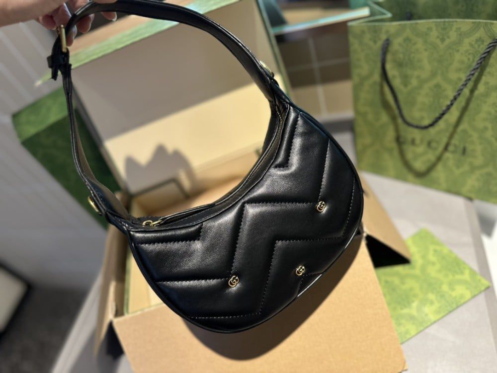 Gg Marmont Half-Moon Shoulder Bag