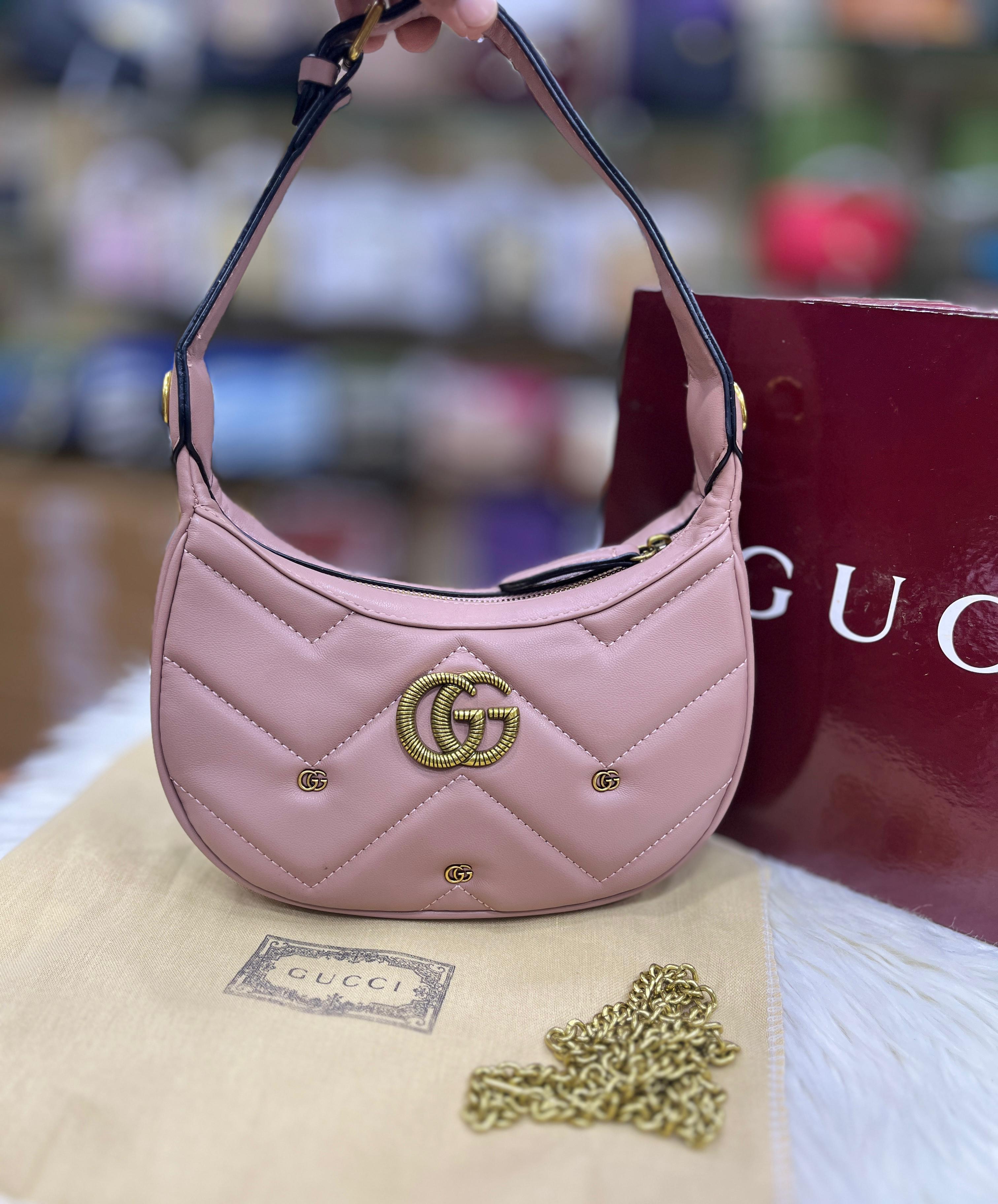 Gg Marmont Half-Moon Shoulder Bag