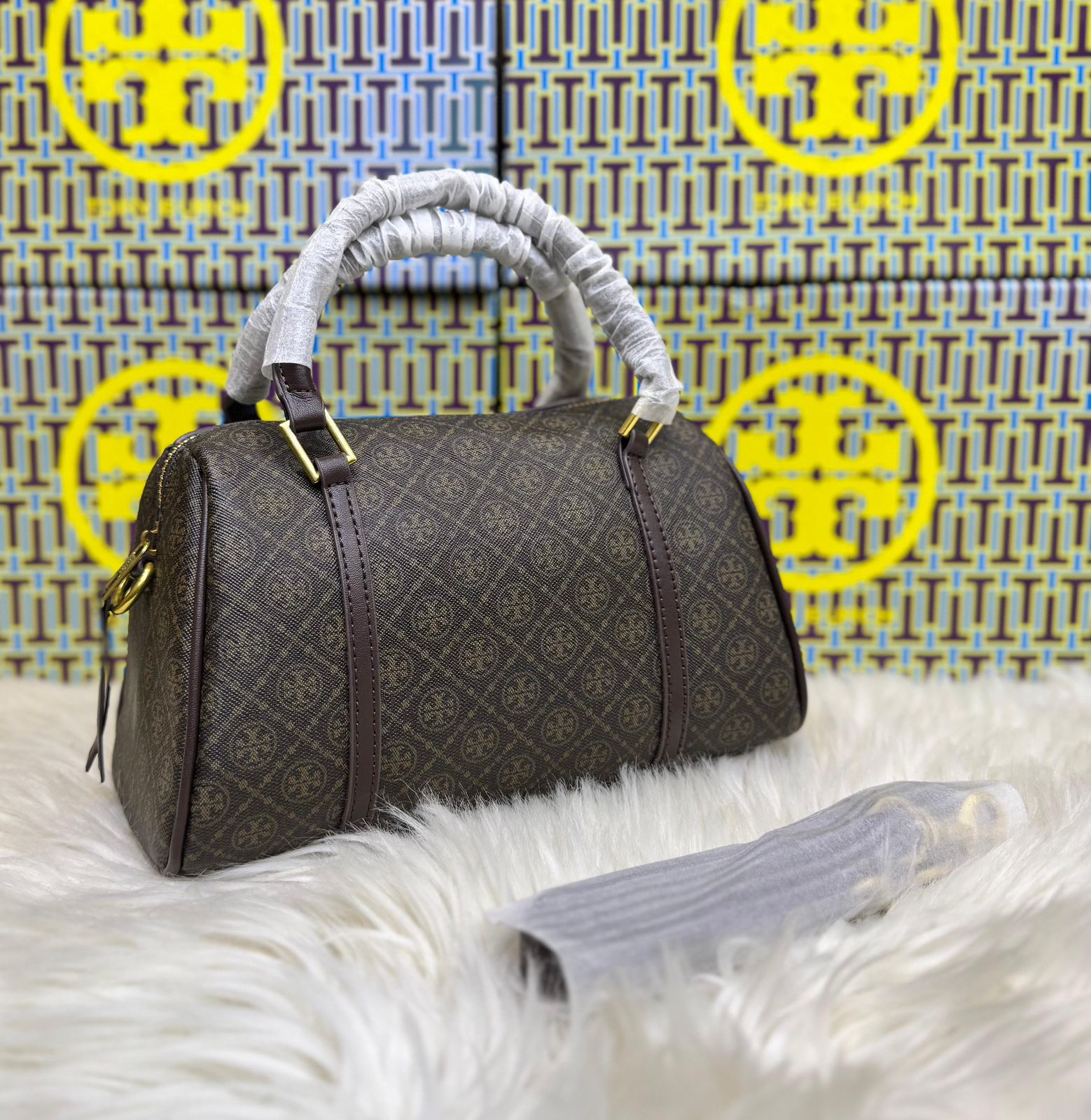 Tory Burch Leather Quilted Duffle Bag