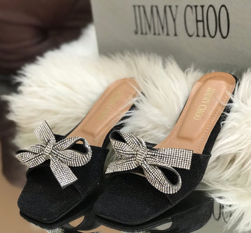 Jimmy Choo Bow Embelished Flats