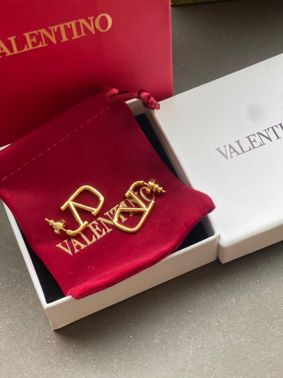 Premium Quality Valentino Garavani VLogo Signature Metal Earrings.