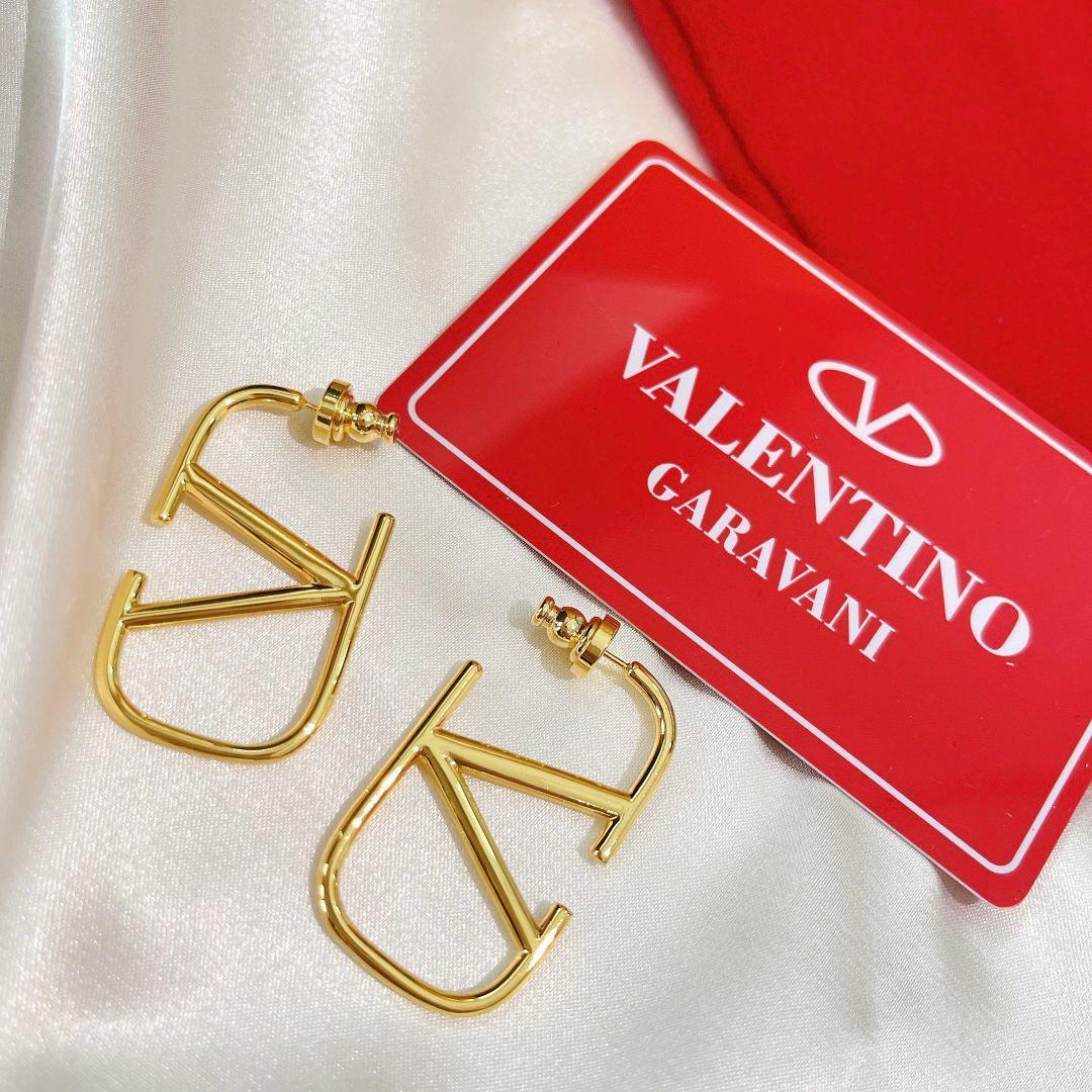 Premium Quality Valentino Garavani VLogo Signature Metal Earrings.