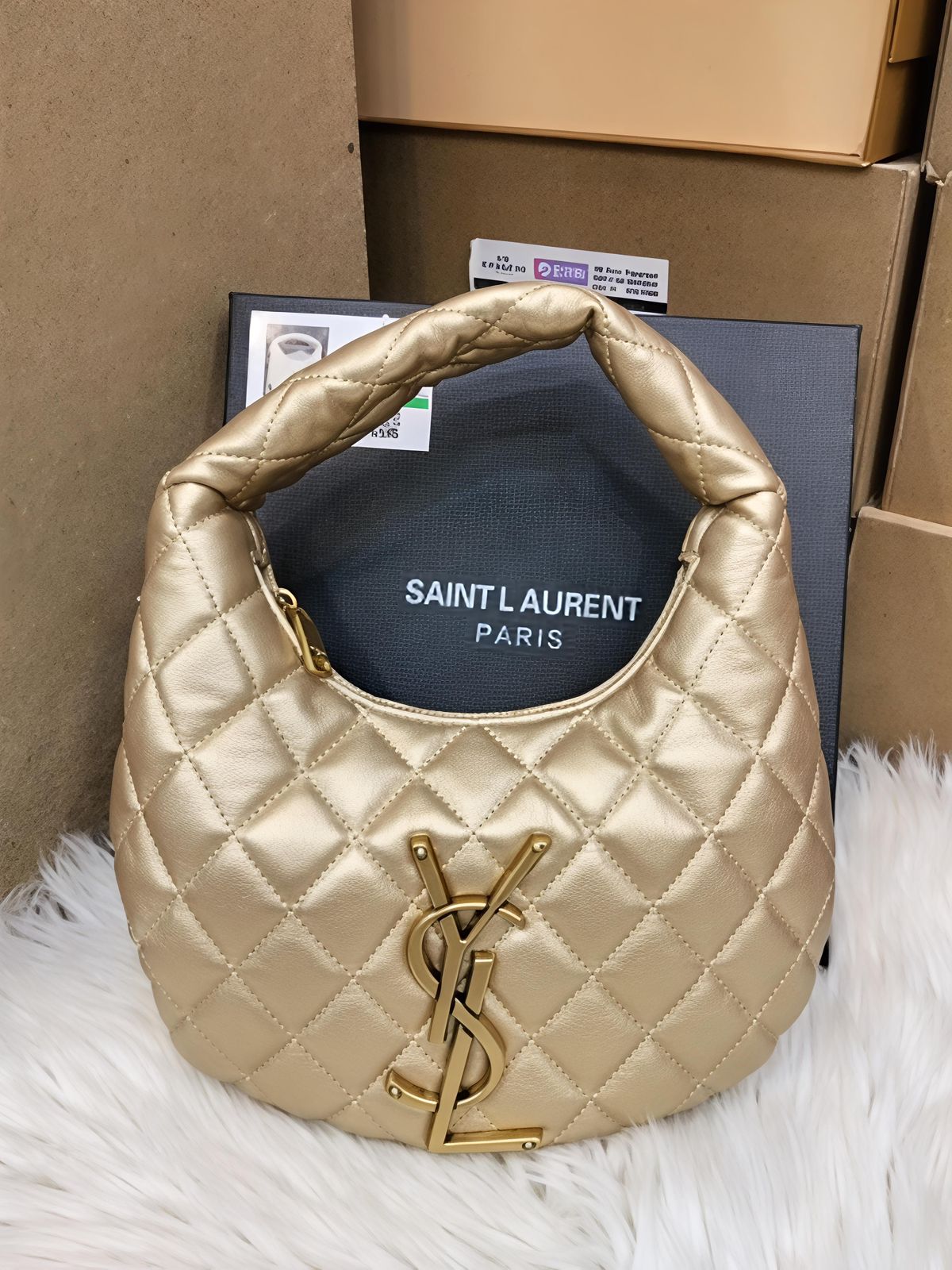 Ysl Carino Nappa Hortensia Bag