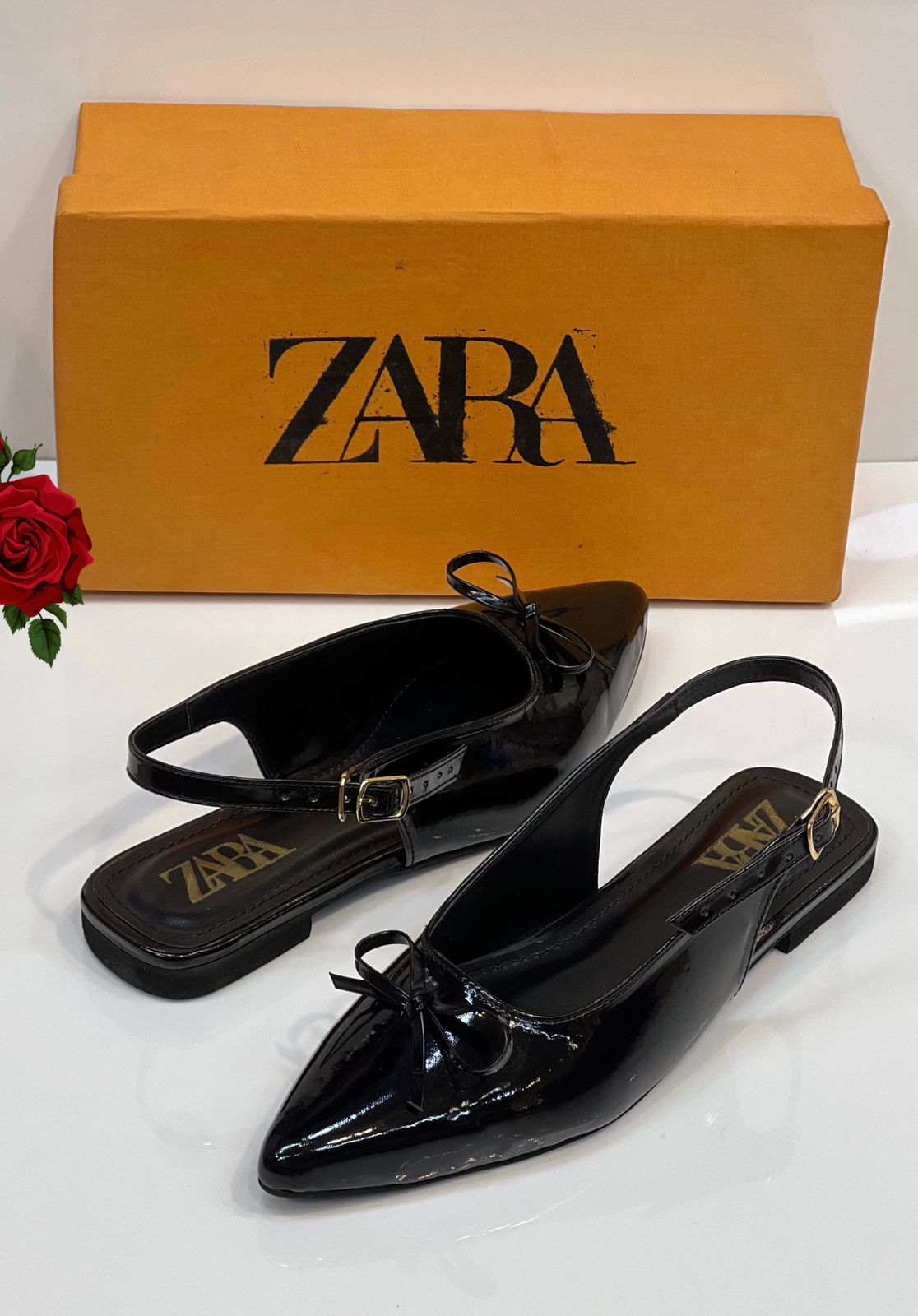 Zara Patent Bow Pumps