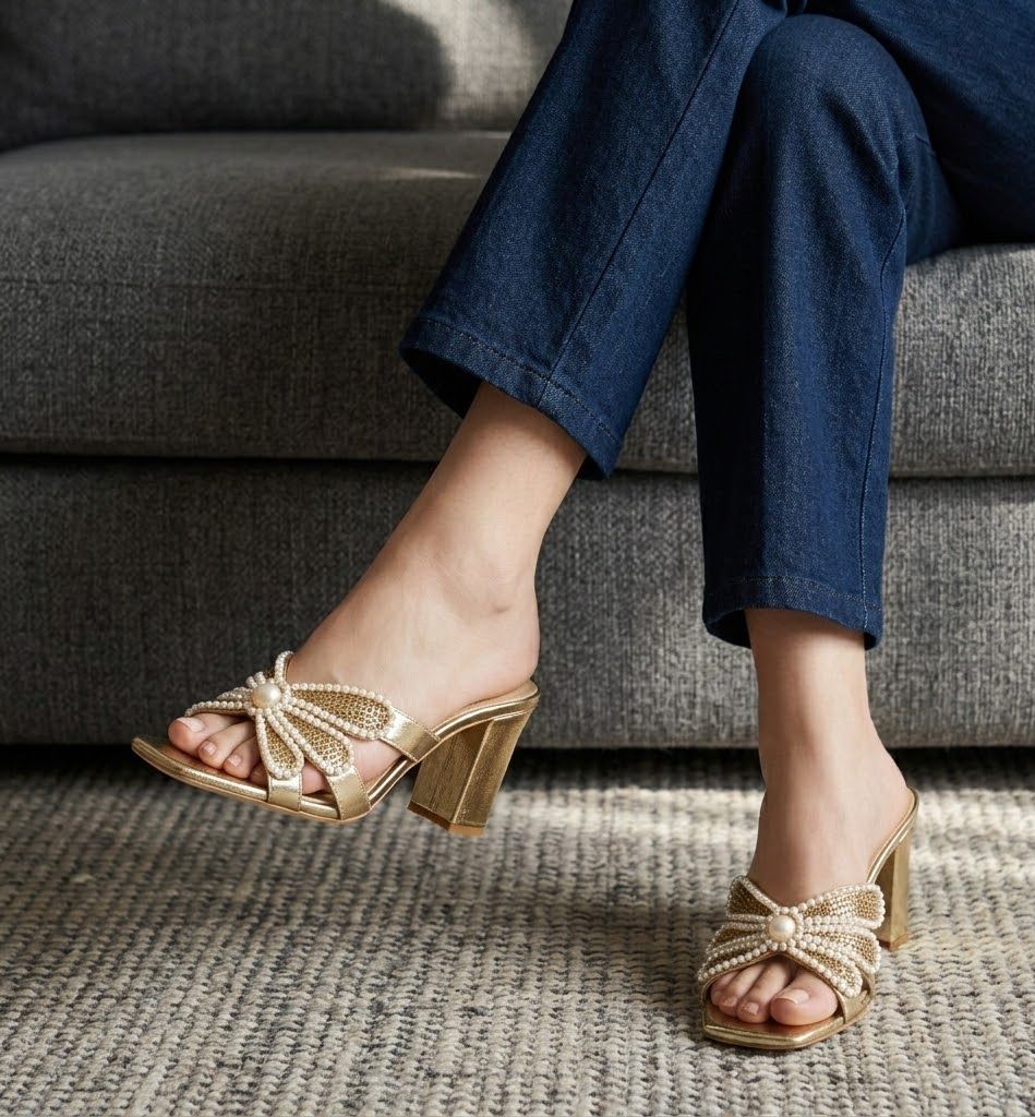 Zara Pearl Block Heels