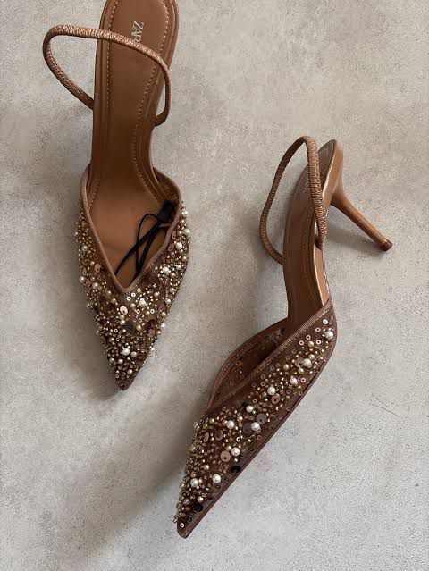 Zara Rhinestone Slingback Shoes