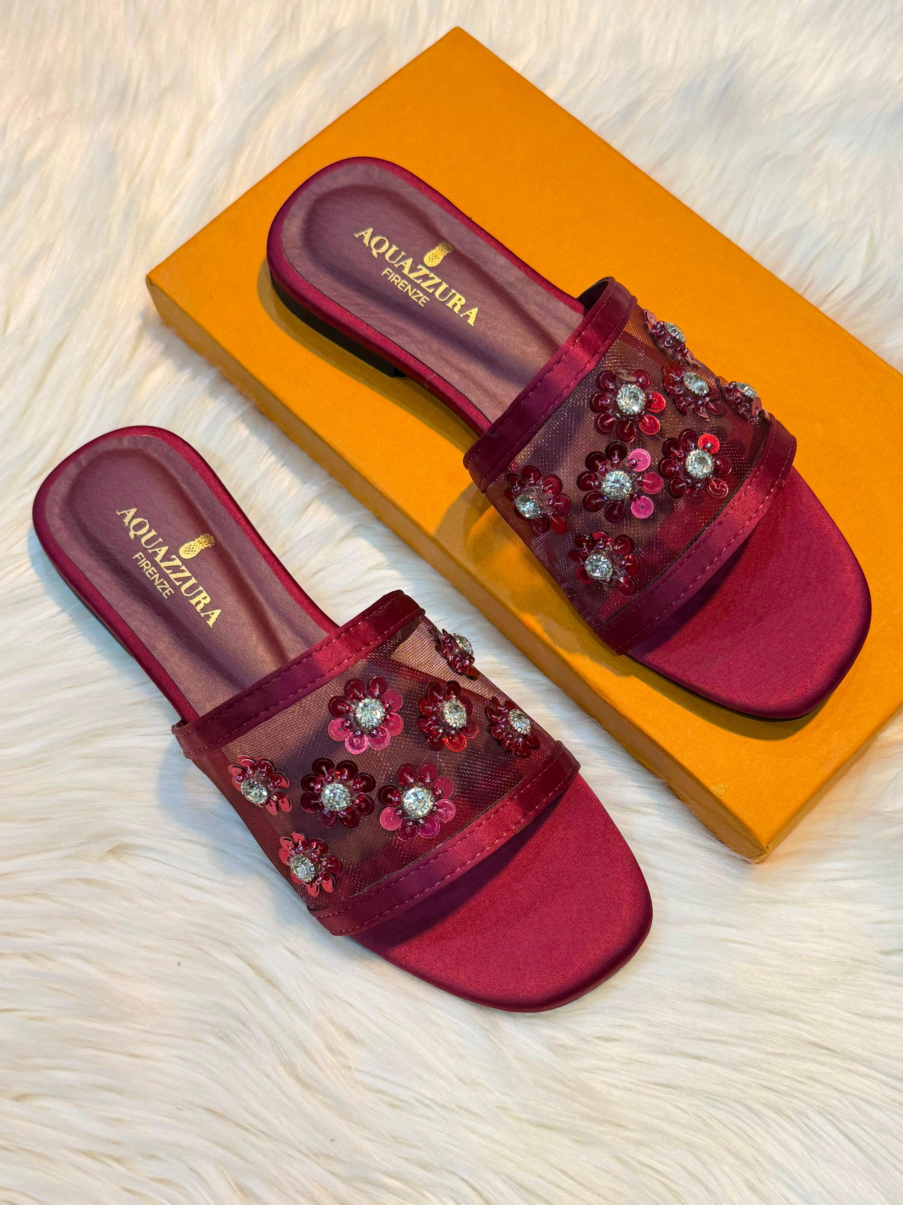 Aquazurra Floral Flats