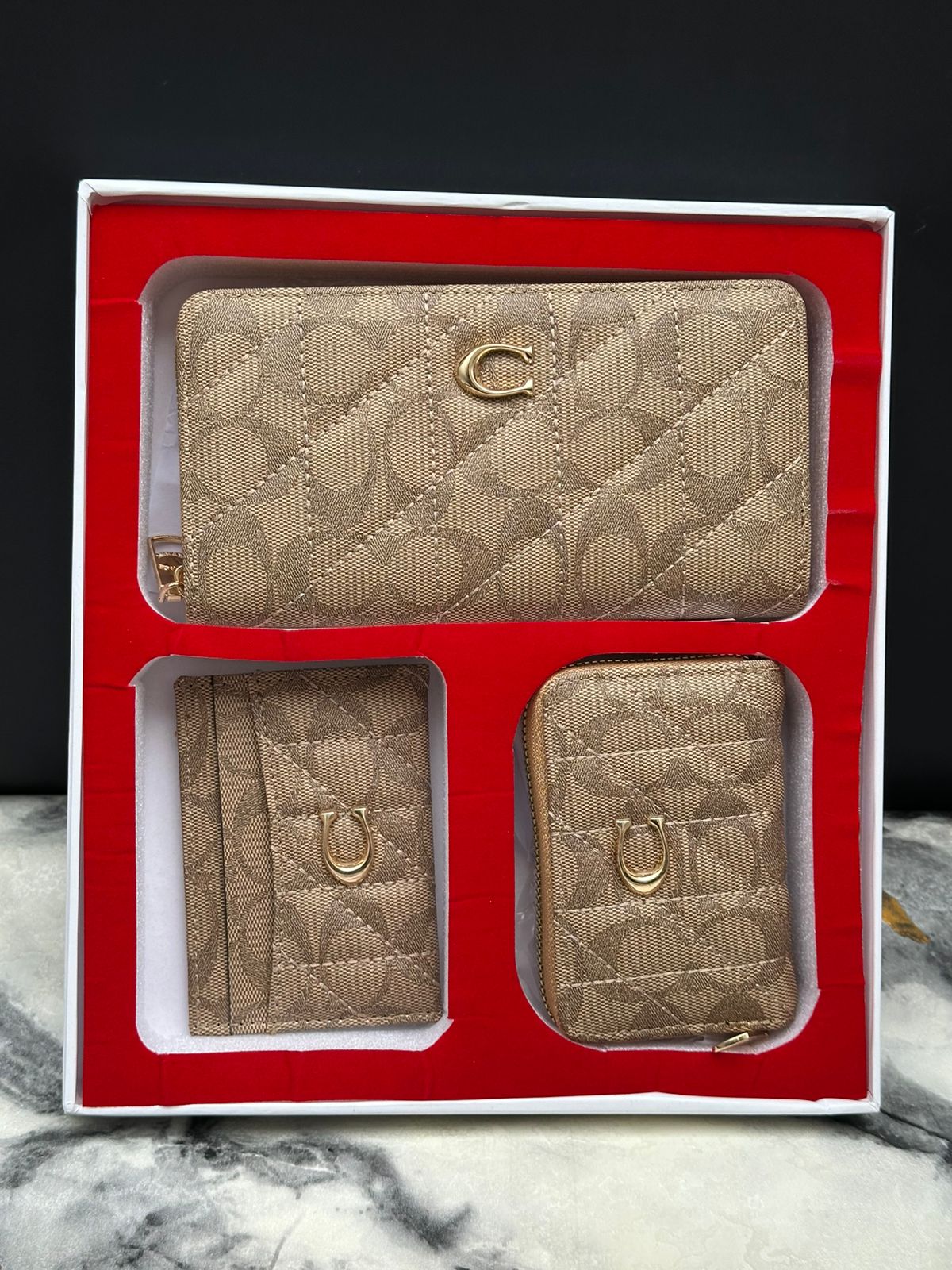 Coach Three Piece Wallet Set