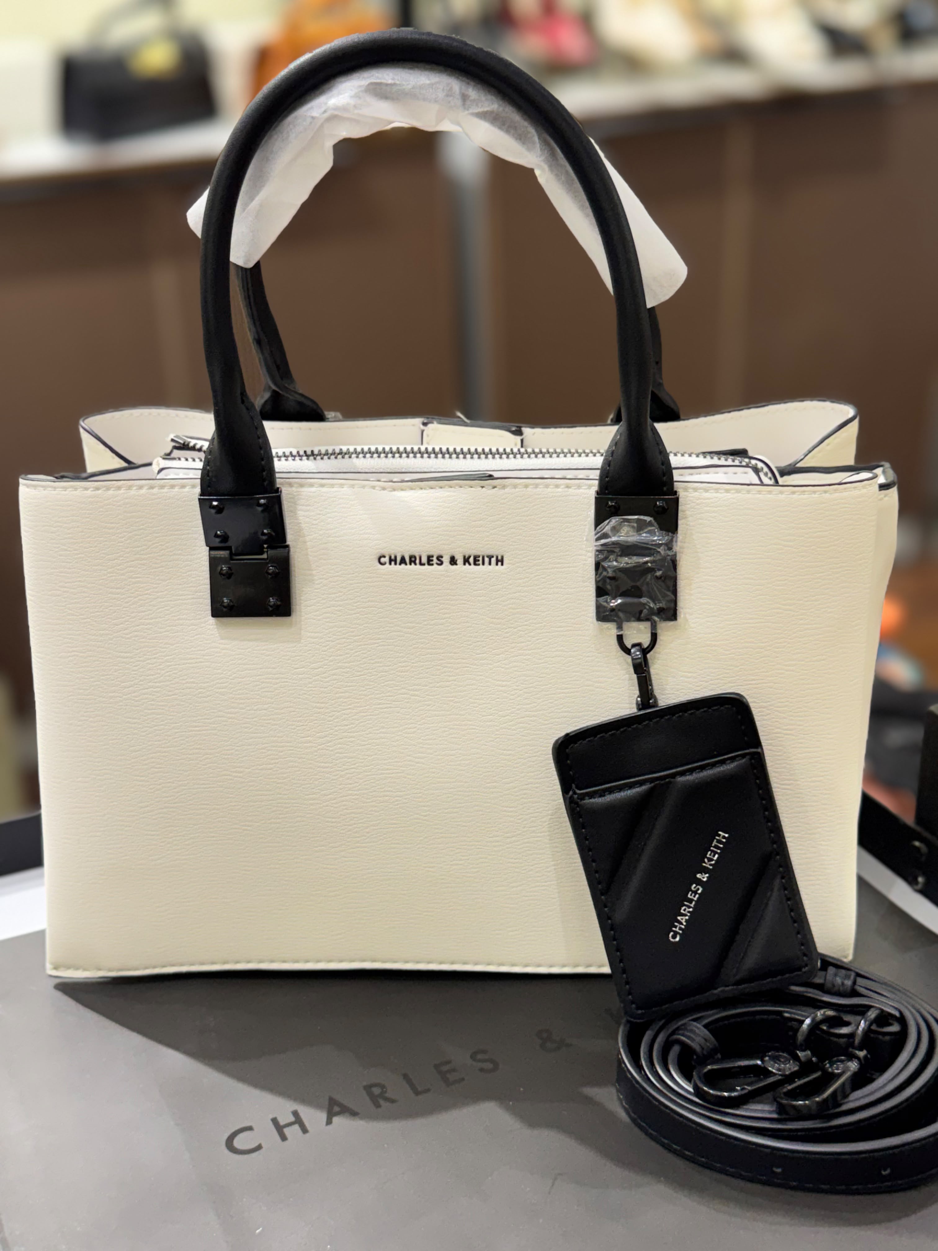 Charles & Keith Cameron Double Top Handle Bag
