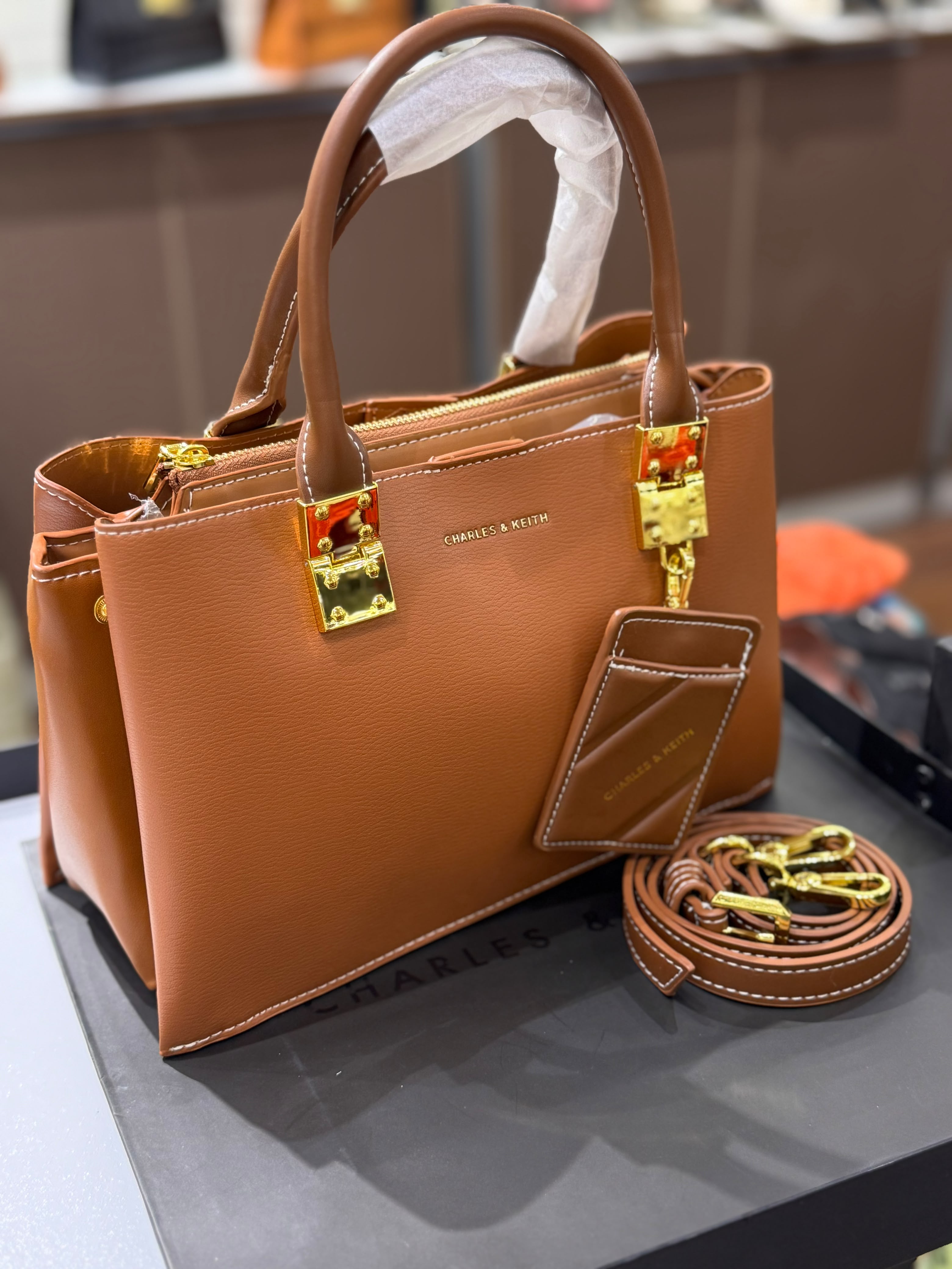 Charles & Keith Cameron Double Top Handle Bag