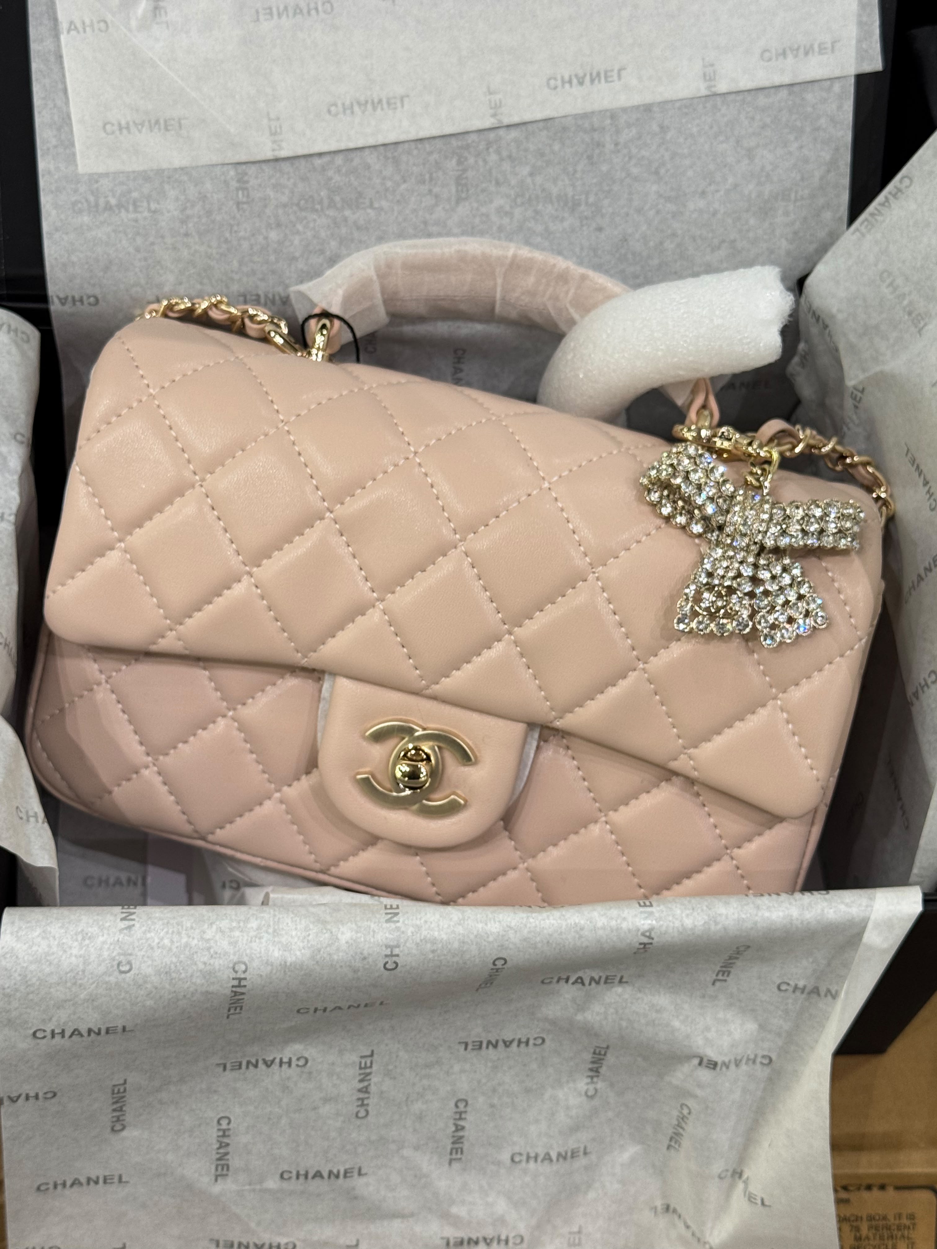 Chanel Quilted Mini Top Handle Flap Bag