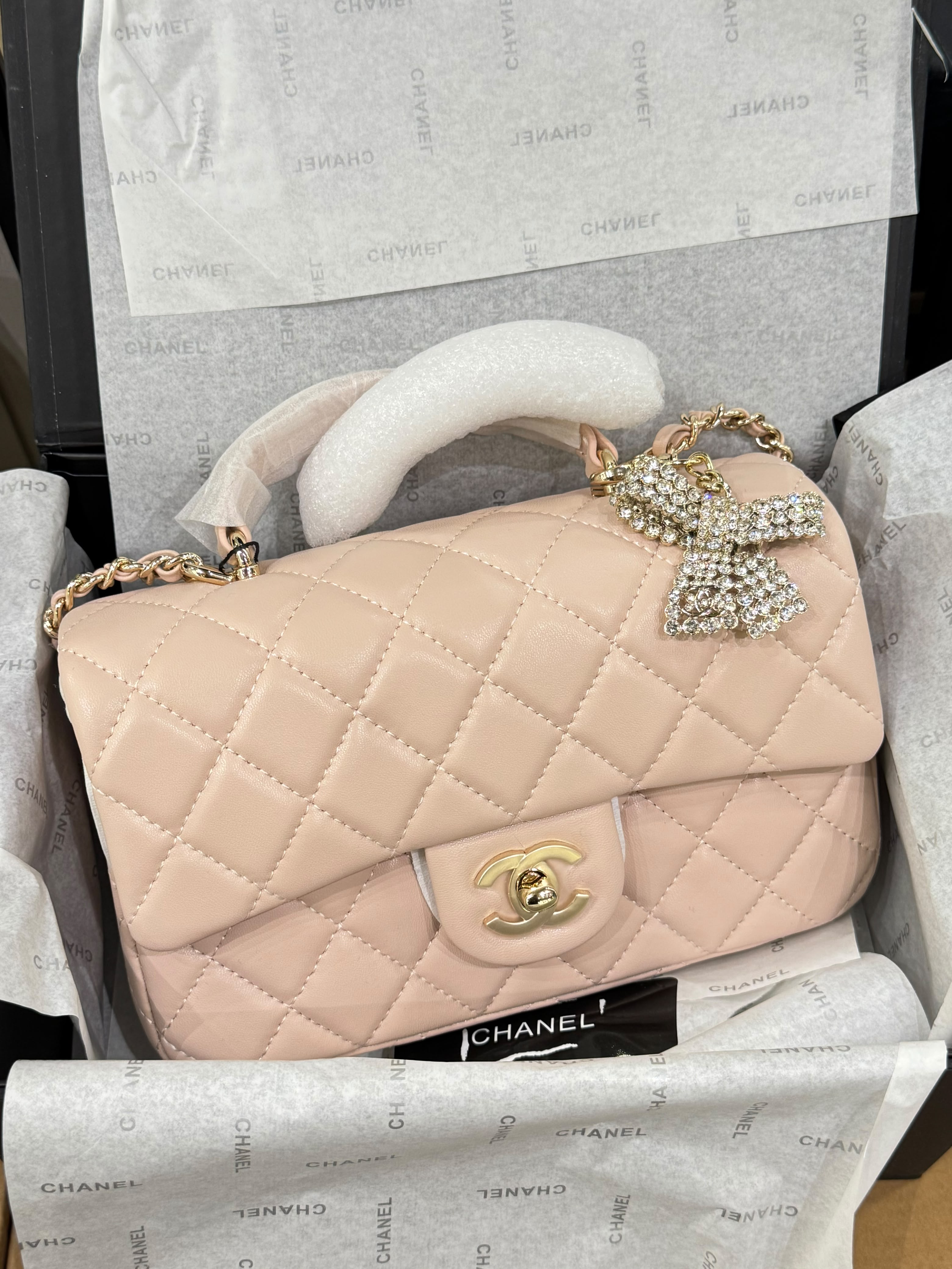 Chanel Quilted Mini Top Handle Flap Bag