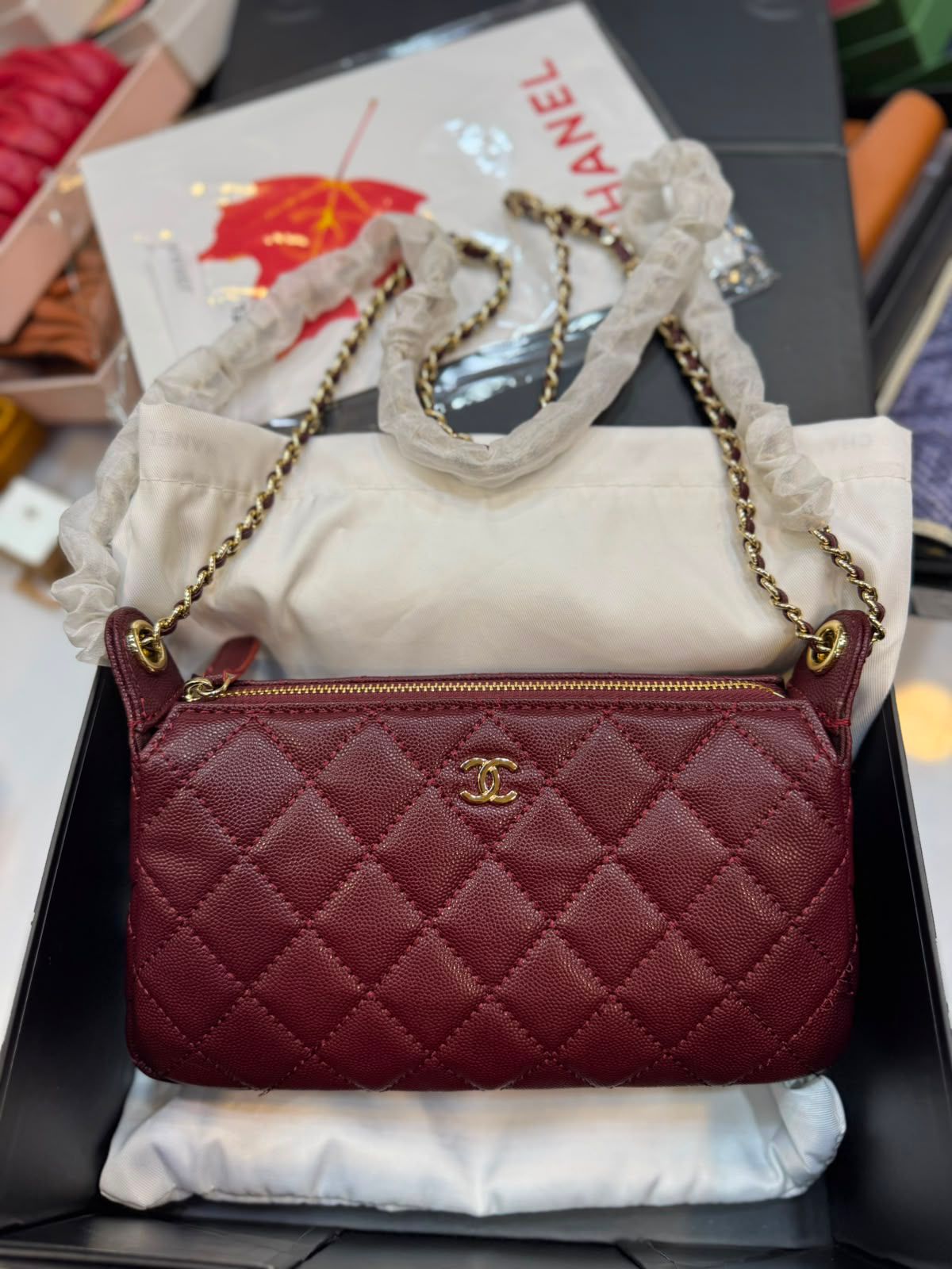 Chanel 25A Double Chain Bag Caviar
