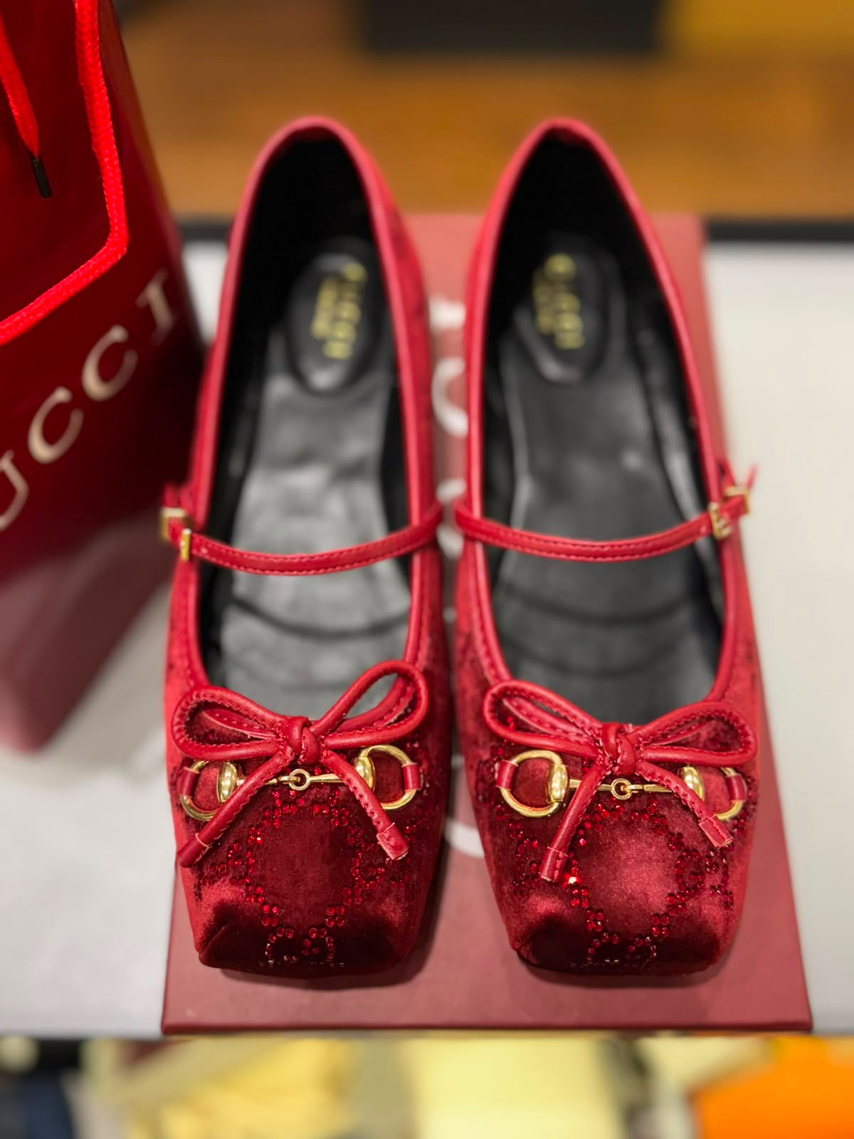 Gucci  Women Horsebit Velvet Ballet Pumps