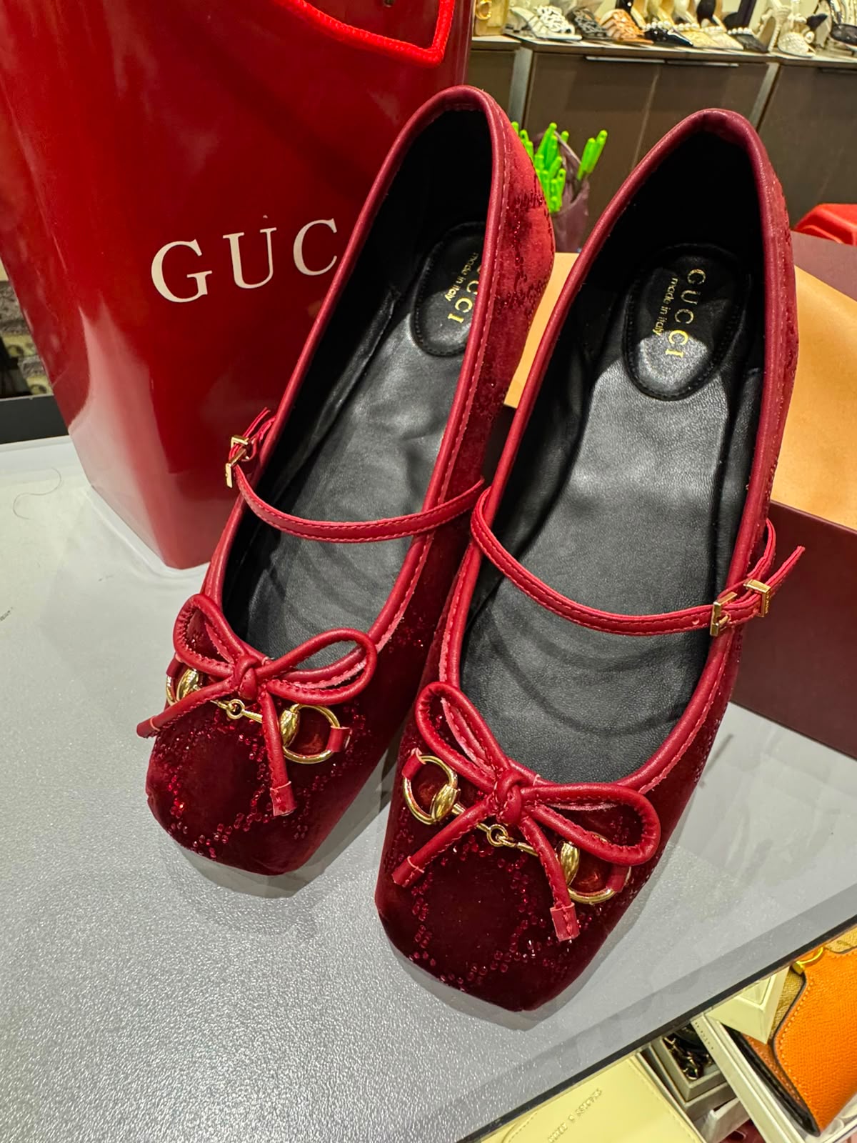 Gucci  Women Horsebit Velvet Ballet Pumps