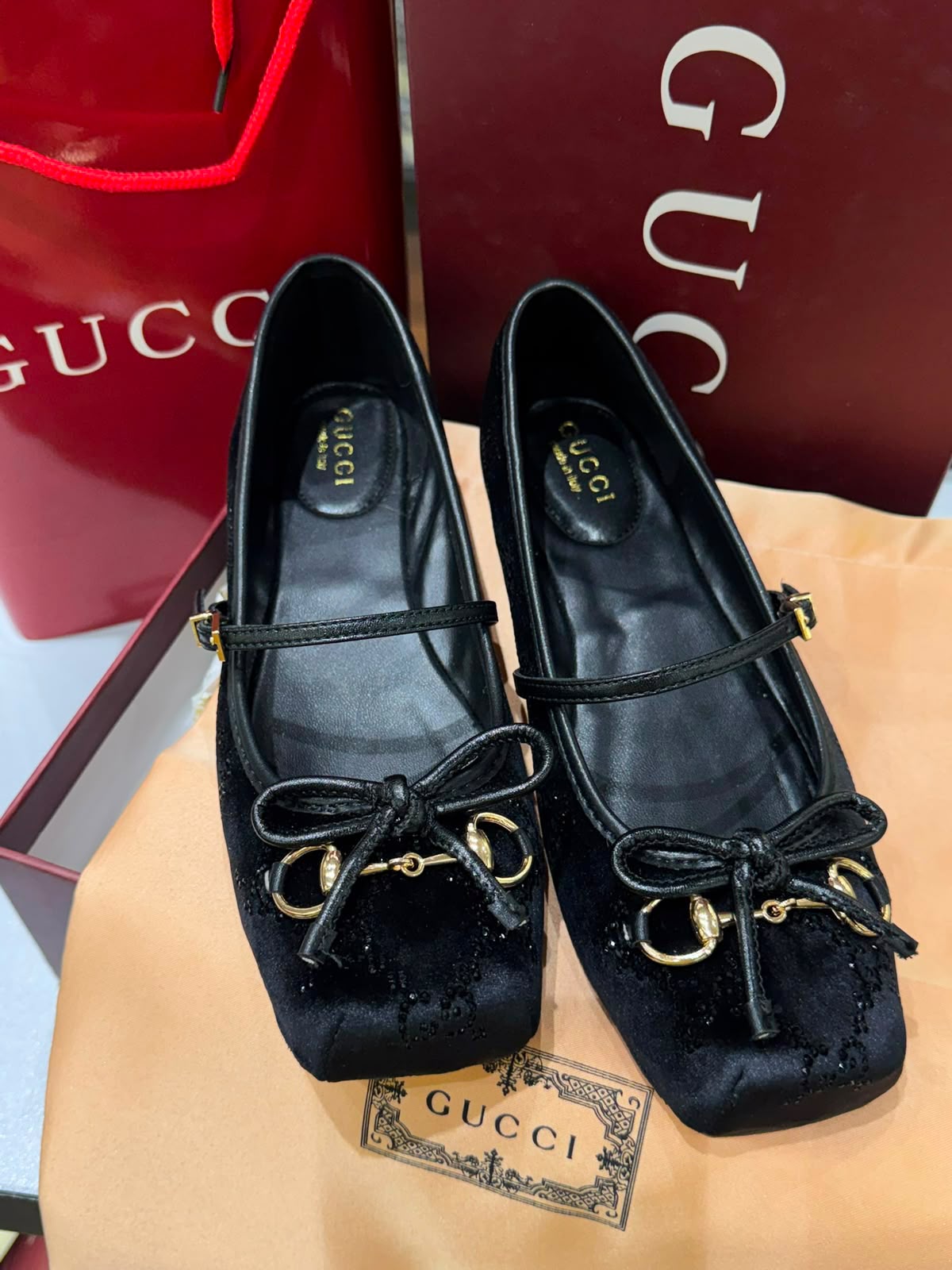 Gucci  Women Horsebit Velvet Ballet Pumps