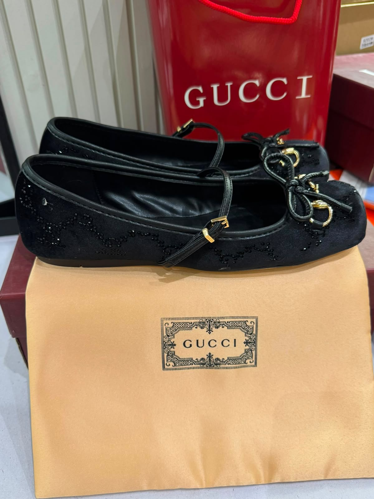 Gucci  Women Horsebit Velvet Ballet Pumps