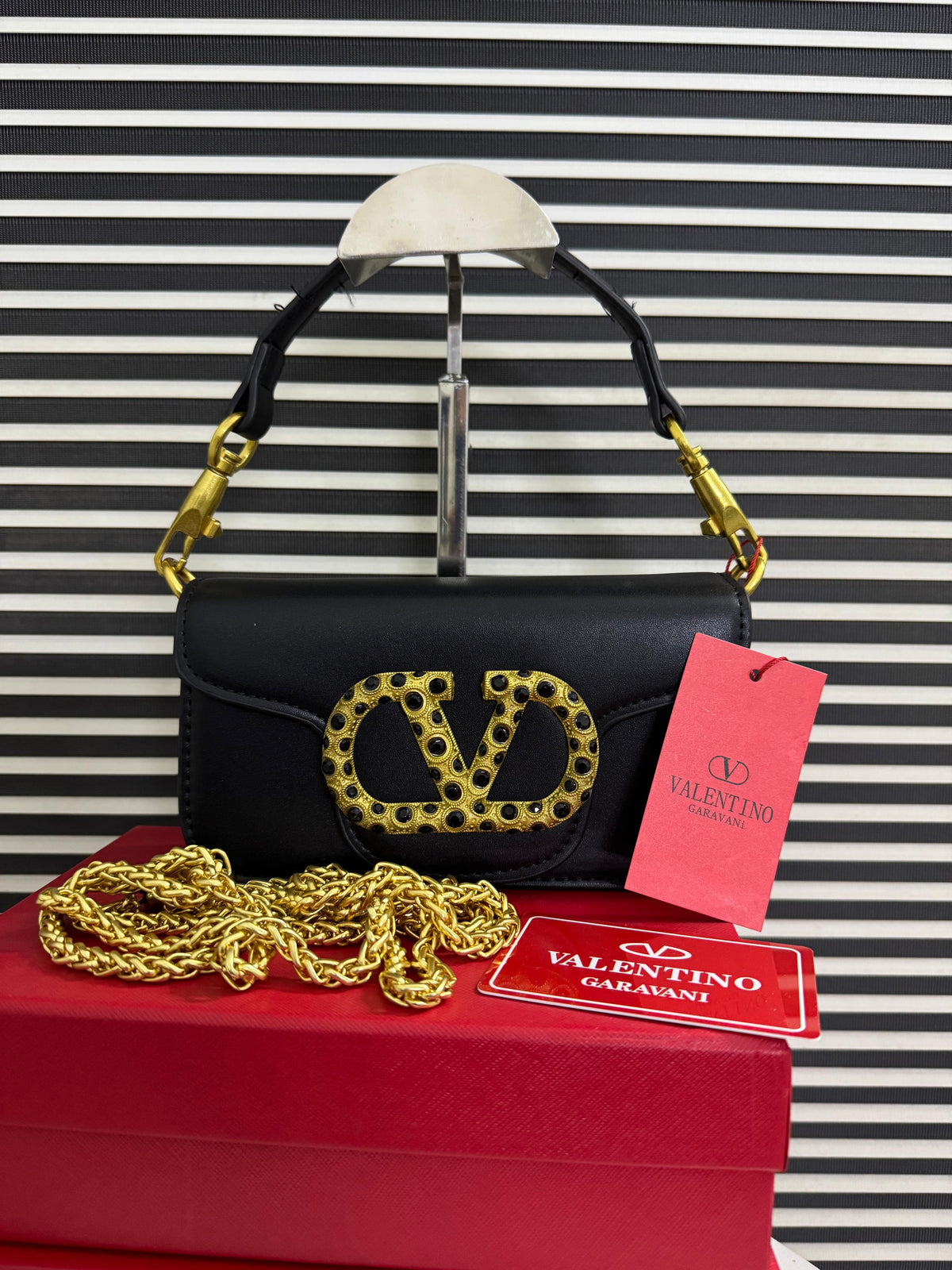 Valentino Loco Studded Small Leather Shoulder Bag