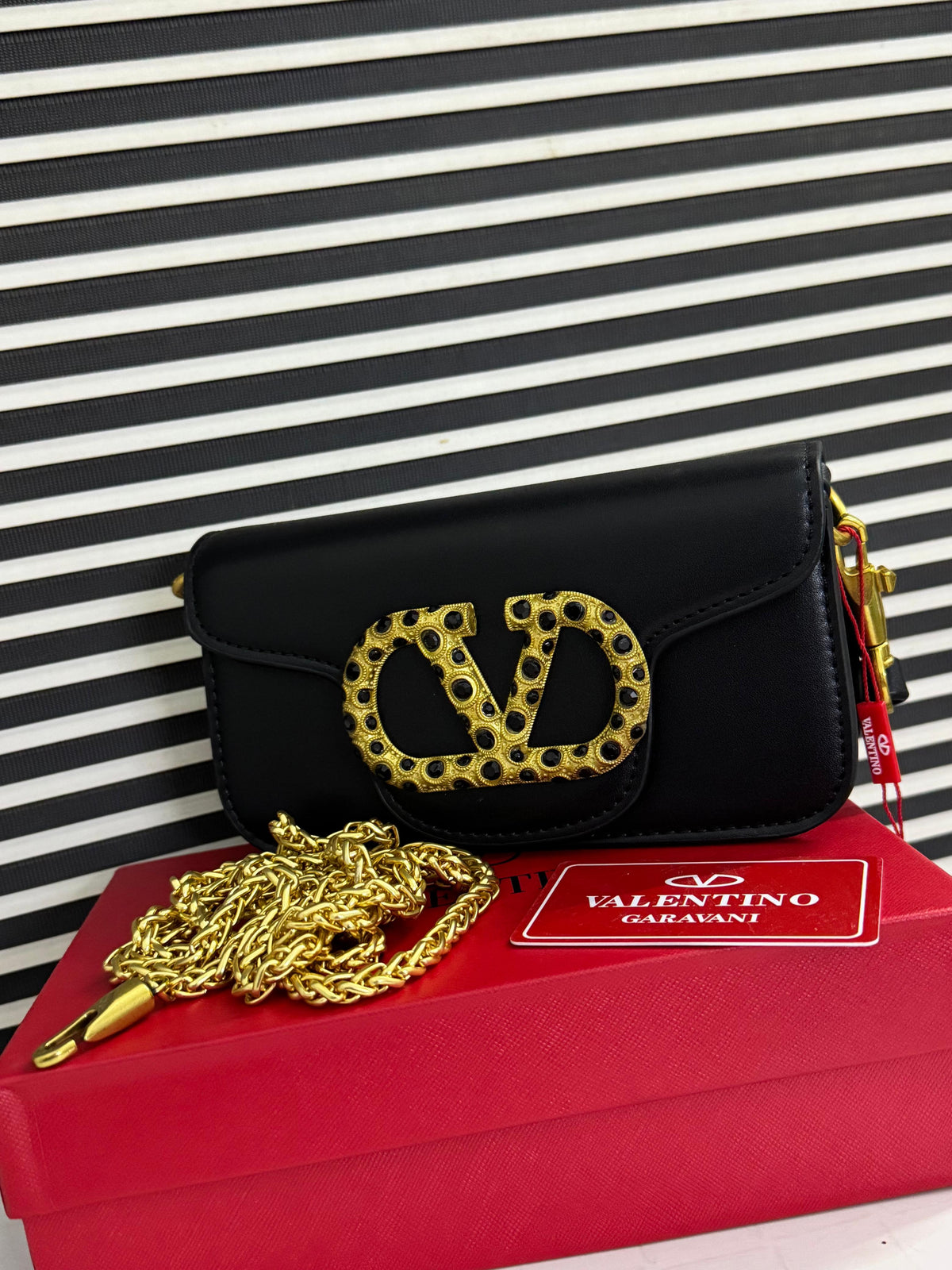 Valentino Loco Studded Small Leather Shoulder Bag