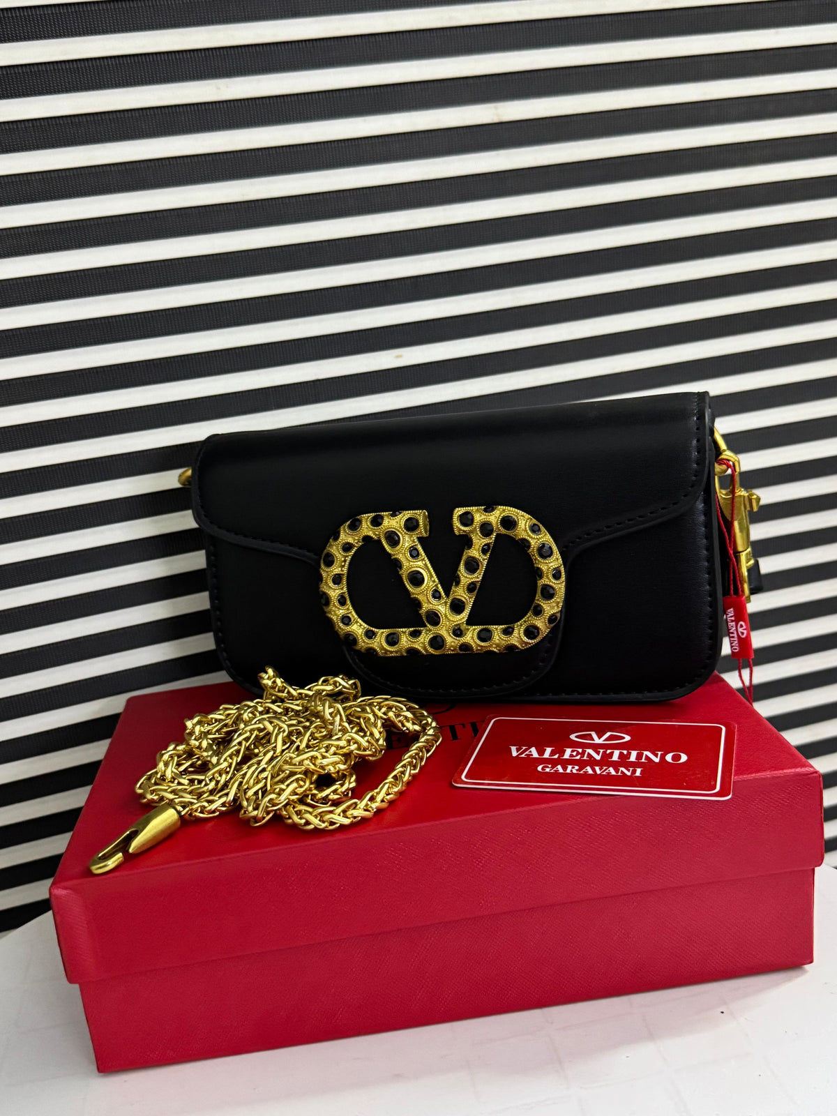 Valentino Loco Studded Small Leather Shoulder Bag