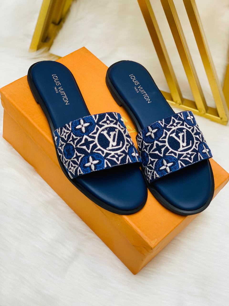 Lv Embroidered Flats