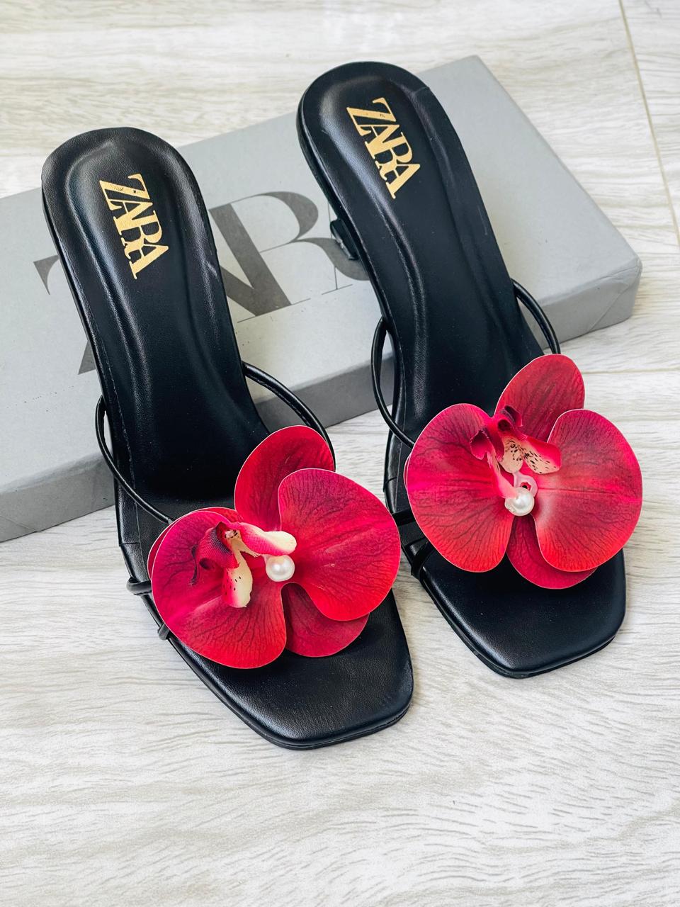 Zara Floral Heels