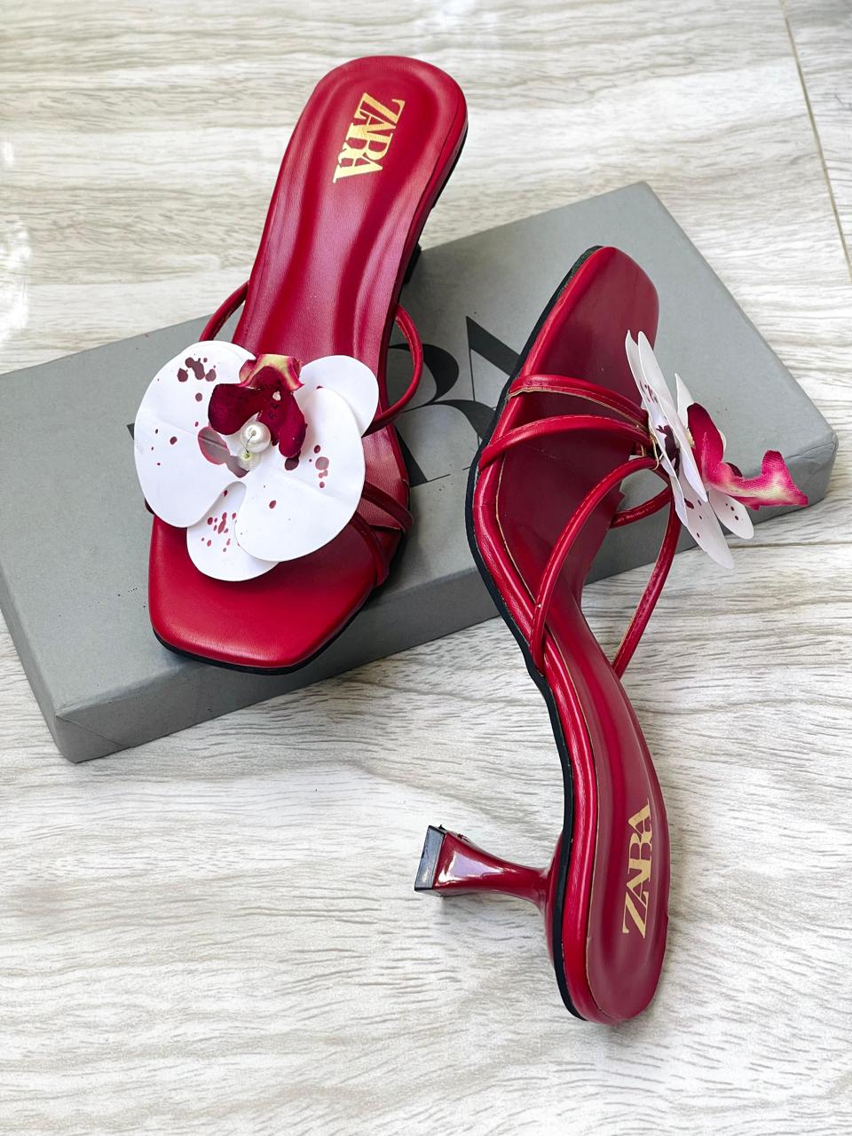 Zara Floral Heels