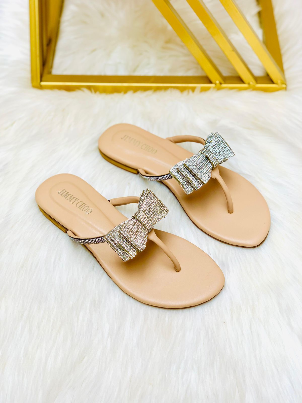 Jimmy Choo Tie Bow Flat Slippers