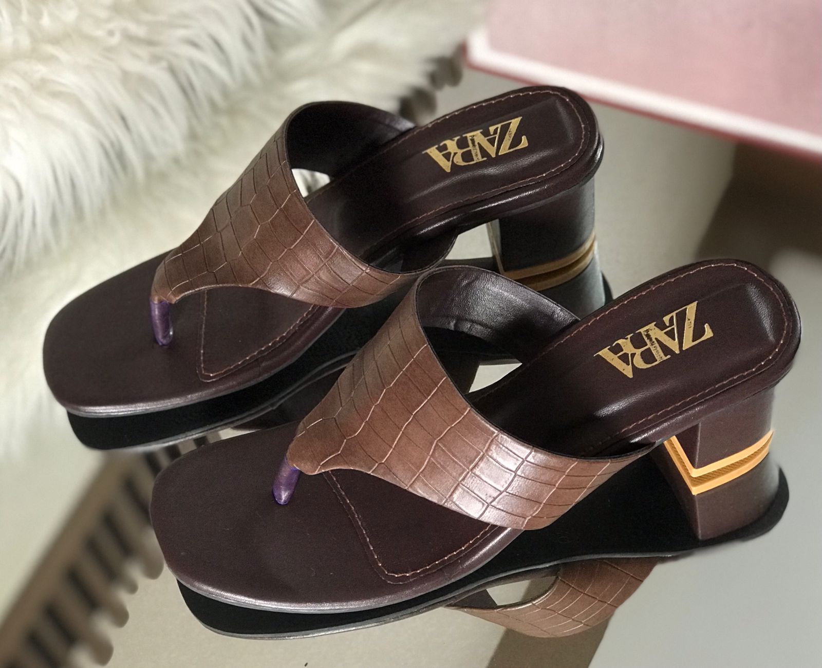 Zara Snake Block Heels